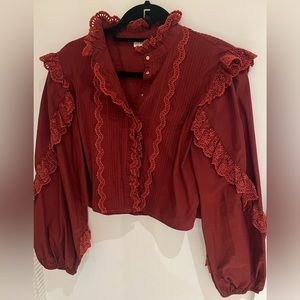 Ulla Johnson Mock Neck Crop Long Sleeve Size 4